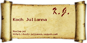 Koch Julianna névjegykártya